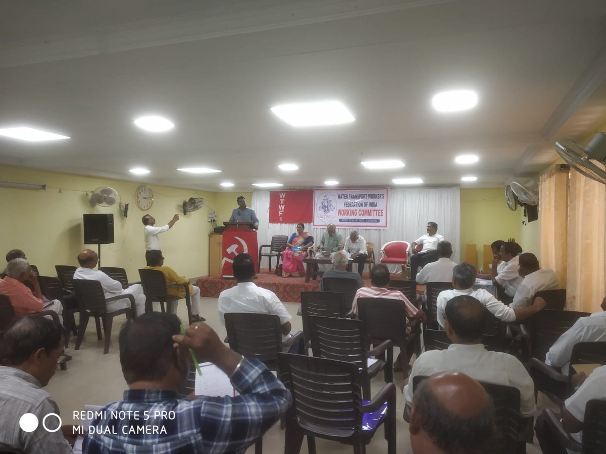 mptkeu's tweet photo. Chennai 18&amp;19 April 2023
Water Transport Workers Federation of India WTWFI  two days meets from 9 major ports union with CITU - Centre of Indian Trade Unions
#savemajorports
#saveBWNC
 #nps
#NMP
#PPP model
#DockersRUnited #Fightback https://t.co/lOVFc4QRUG