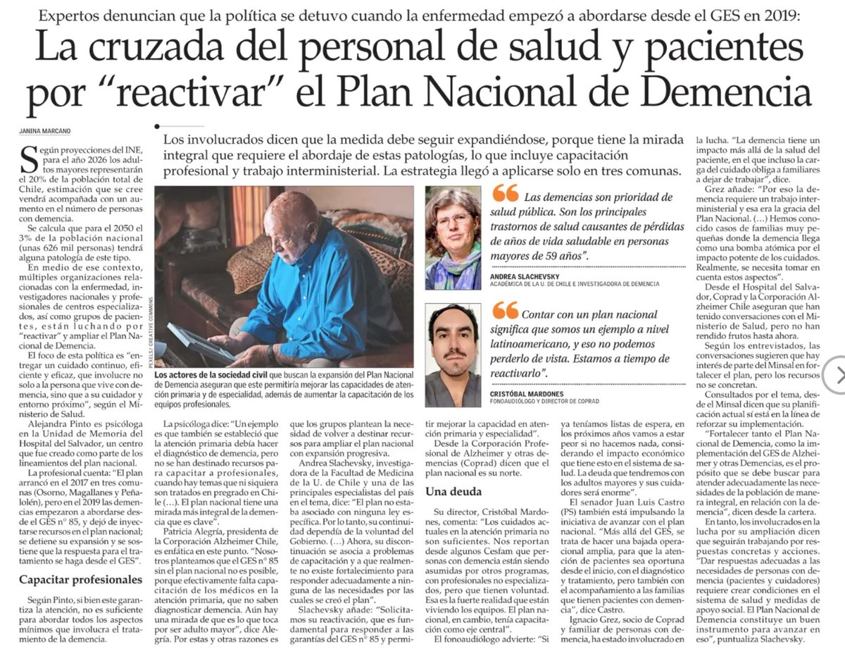 "El Plan Nacional es el norte". Muy bien COPRAD <a href="/ChileAlzheimer/">COPRAD Chile #chilenoteolvida</a> al no olvidarse de quienes olvidan. Ahora solo falta que las autoridades se articulen y lo reactiven. <a href="/chilenoteolvida/">Chilenoteolvida</a> <a href="/ximenaguilera/">Ximena Aguilera</a> <a href="/GiorgioJackson/">Giorgio Jackson</a> <a href="/totiorellanag/">Antonia Orellana (ella/she)</a> <a href="/ASlachevsky/">Andrea Slachevsky - XYZverse TEAM</a> <a href="/Claupascualgrau/">Claudia Pascual Grau</a> <a href="/DoctorJLCastro/">Senador Juan Luis Castro</a>