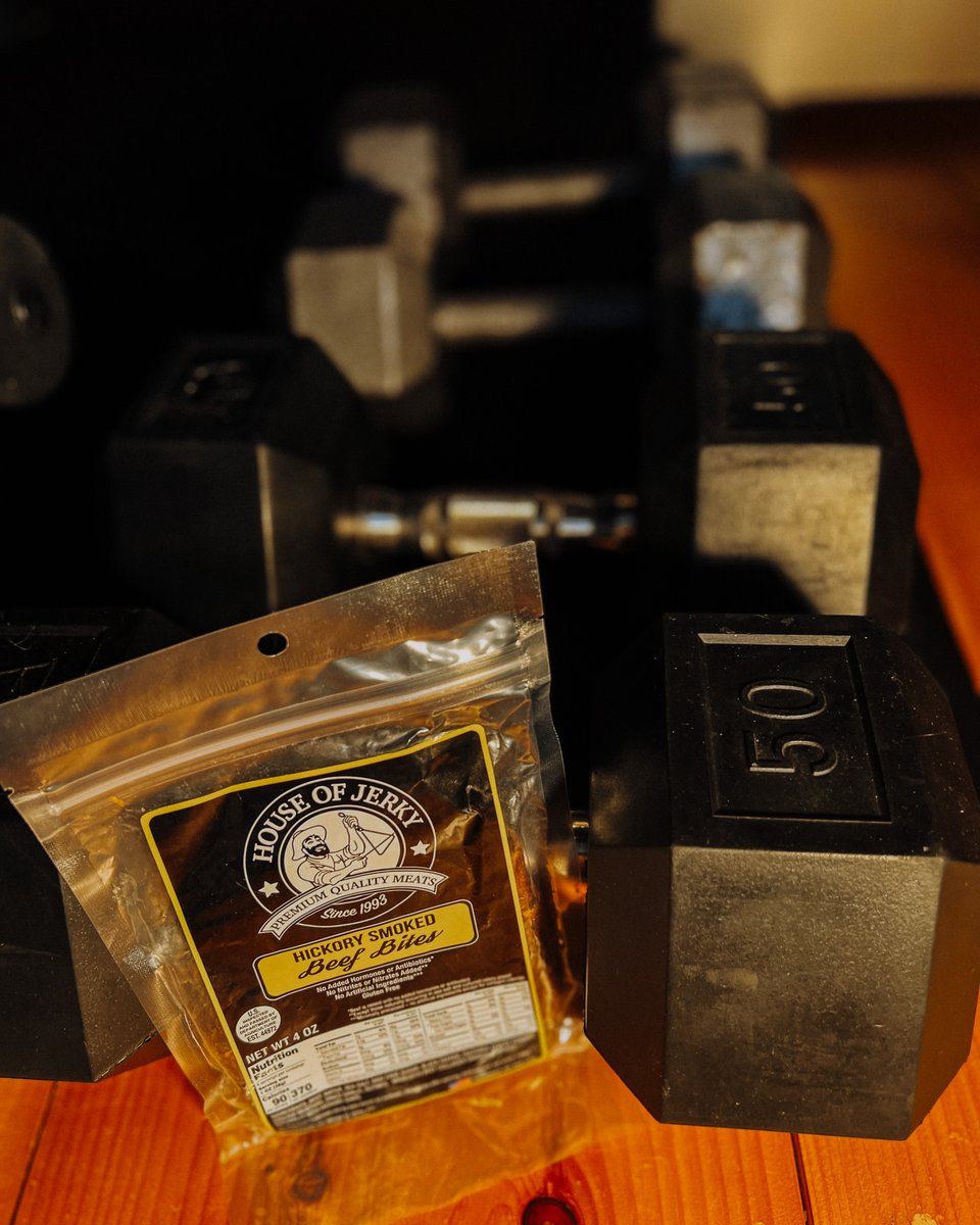 HouseOfJerky's tweet photo. Beefed-up flavor. 💪🏽

It's the protein in Beef Bites that makes them the perfect post-workout snack...but it's the winning flavors that make them a snacking PR. 🏋️ https://t.co/uhkkuQIaZe

#eatjerky #beefbites #wildginger #jalapeno #hickorysmoked #houseofjerky #weightlifting https://t.co/Q3lU6mCdNO