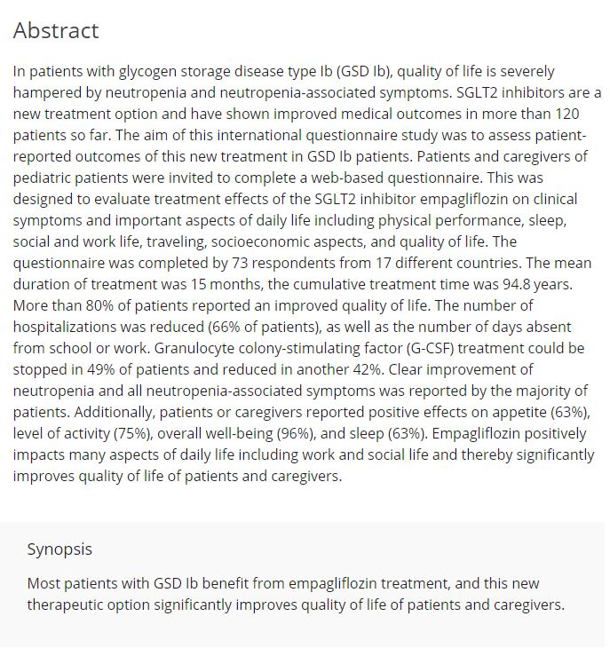 New #openaccess content from #JIMDReports
Patient-reported outcomes on empagliflozin treatment in glycogen storage disease type Ib: An international questionnaire study
Sarah C. Grünert, et al
doi.org/10.1002/jmd2.1…
#GSD1b #SGLT2 #empagliflozin @TGJDerks @AgsdUk