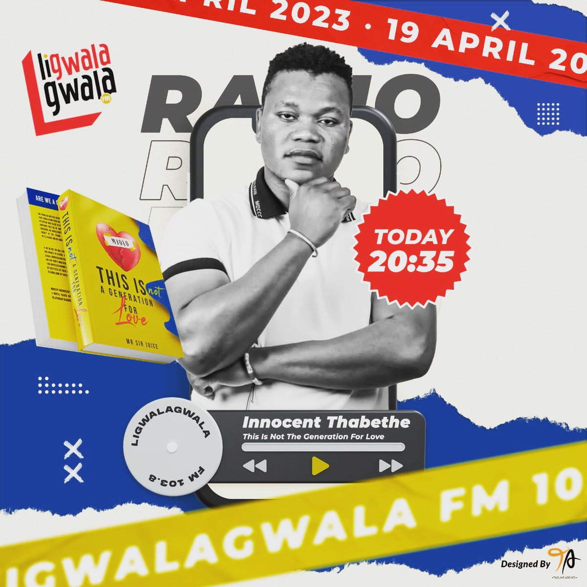 Dear friends &amp; lovers, 

Kindly note that:

we will be live tonight on one of the biggest SABC radio stations LigwalagwalaFM , on the show Sakhasive. We will be discussing the bestselling book in the country. Please tune in and share.

Yours in love
Mr Sir Juice

#tinagfl