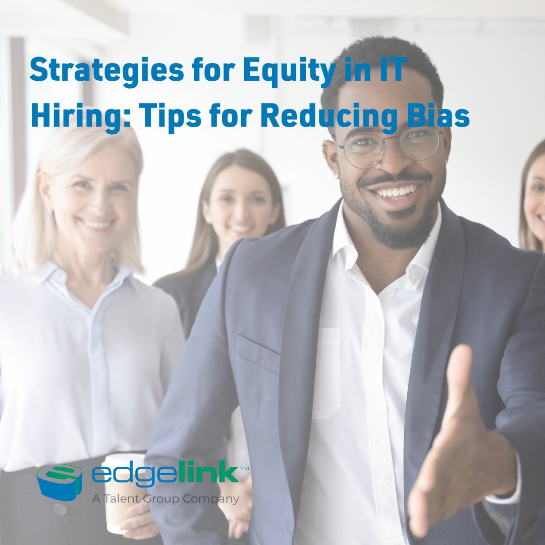 EdgeLink's tweet photo. Our latest blog post on Diversity, Equity, and Inclusion in IT outlines strategies for reducing bias when hiring and reviewing candidates. https://t.co/qf8iuEVe58 #diversityandinclusion #DEIinIT #equalopportunity
#inclusivehiring #workplaceequity https://t.co/yUwkSjAjLG