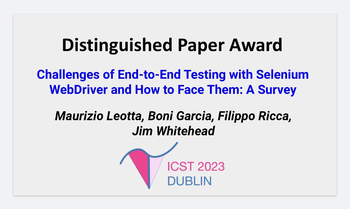 Awards at #icst2023. Congratulations!