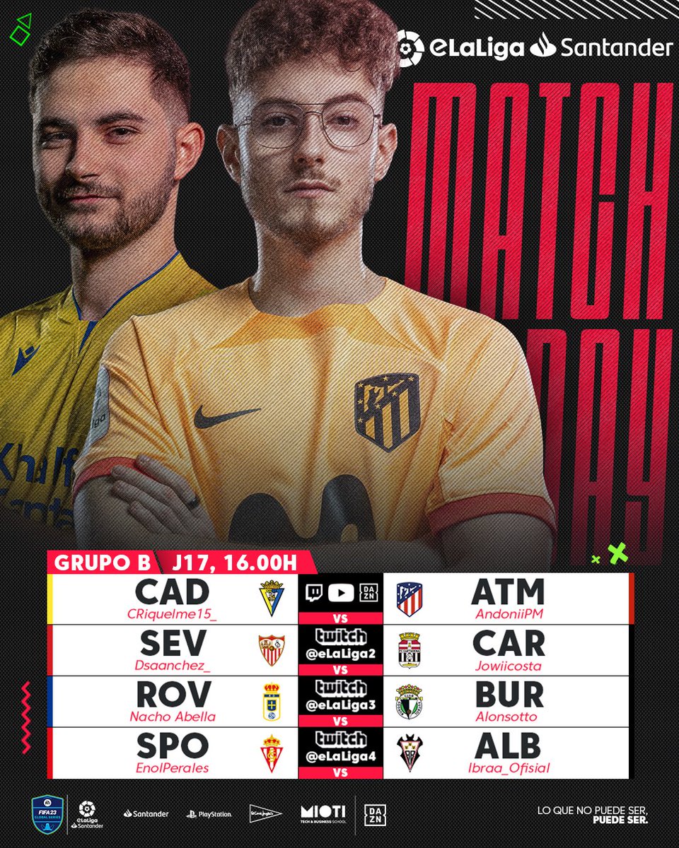 LALIGA_FCPro's tweet photo. 🙌 ¡Se levanta el telón del desenlace del Grupo 🅱️ de #eLaLigaSantander!

⚔️El @Cadiz_CFESports busca soñar con las finales ante un @AtletiEsports que quiere rematar la primera plaza.

📺 https://t.co/GGNjozcFym. https://t.co/0U5nljyNhw