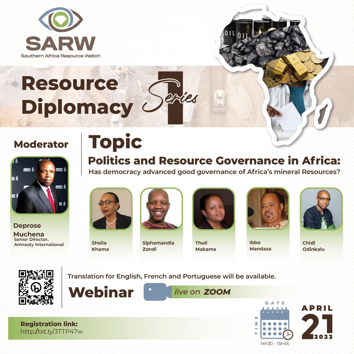The_SARWatch's tweet photo. Meet @DeproseM , our esteemed moderator for the Resource Diplomacy Series. Join the conversation by registering here https://t.co/A2b6fGE8a1
#RDS1 https://t.co/dHrsk2Jpbm