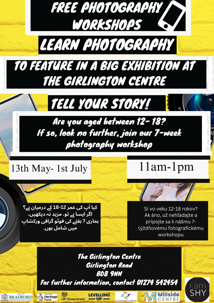 FoziaShaheen3's tweet photo. An opportunity not to be missed! 

Tell your story using a smart phone. Come learn new skills, build confidence and make friends. 

Huge thank you to @ShyBPhotography for bringing this mega amazing intiative to Girlington. 

#CityofCulture2025
#girlingtonexhibition
#dreambig https://t.co/iU5QegxMih