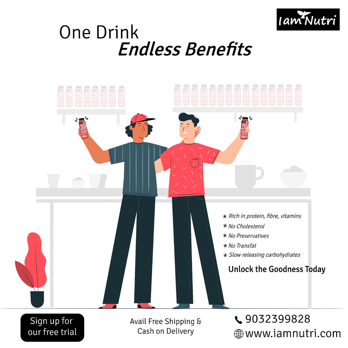 iam_nutri's tweet photo. One Drink - Endless Benefits!!!

For free sample, Order Now:
Call: 9032399828
Visit us: https://t.co/WDVfD6q6Ts

#IamNutri #hyderabad #energydrink #healthydrinks #freshjuice #immunity #proteinshakes #beverages #immunebooster #instafood #trendingnow #energybooster #healthbenefits https://t.co/tt2SN6Lfiq