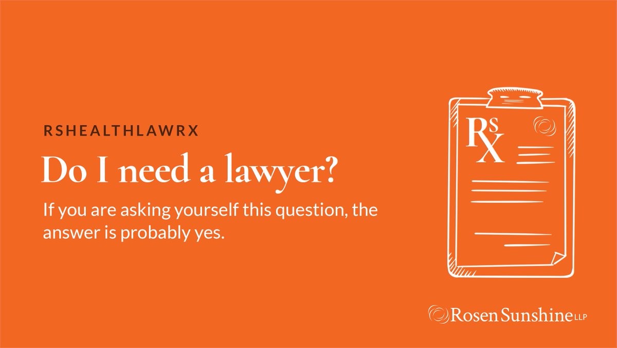 RosenSunshine's tweet photo. Getting legal advice while a potential issue is still small, or better yet, while it is still only potential, will vastly increase the options and tools available to address the issue and mitigate your risk #RSHealthLawRx https://t.co/Rh43BntLWq