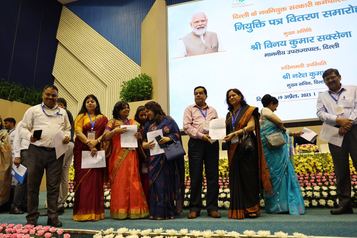 LtGovDelhi's tweet photo. As envisaged by the Hon'ble PM, these permanent appointments will end Adhocism in govt departments &amp; ensure opportunities to the deserving candidates in a transparent manner. Congratulations &amp; best wishes to all appointees for a bright future. https://t.co/W0jTF576Re