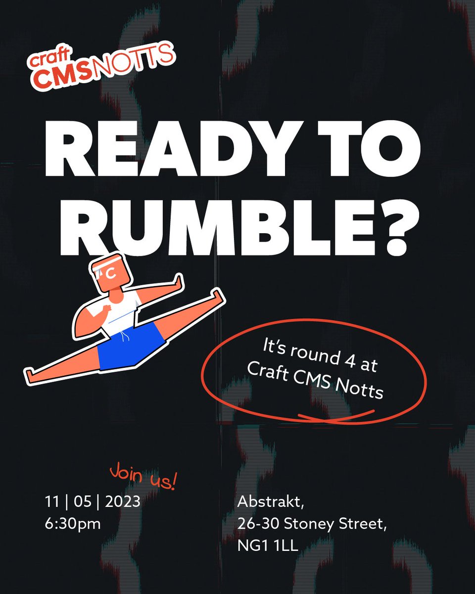 craftcmsnotts's tweet image. Gladiators, are you ready? 🤙

We&apos;re back for round 4 of @craftcmsnotts on the 11th May, opening the floor to lightning talks.

Got something @CraftCMS related you wanna talk about?

Come join us for pizza, drinks and peer chatter.

RSVP: meetup.com/craft-cms-nott…
