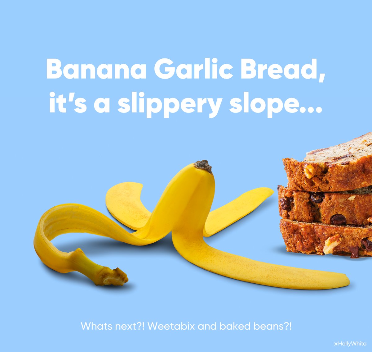 One can only imagine such horrors @HeinzUK @weetabix .. 👀 
@OneMinuteBriefs 📷 Create posters to advertise our brand-new invention…Banana Garlic Bread. 📷📷📷   To celebrate #NationalGarlicDay & #NationalBananaDay