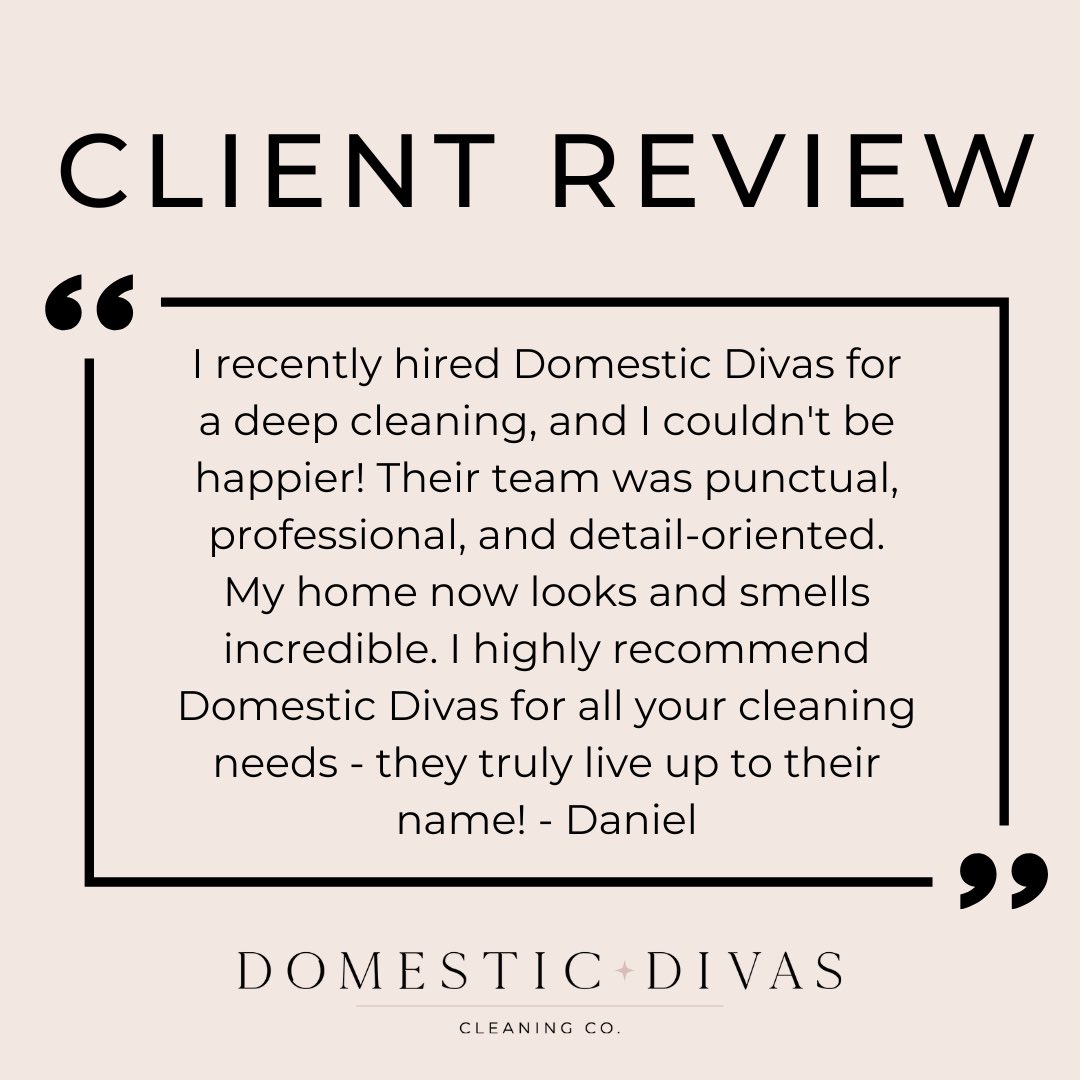 DivasCleaningCo's tweet photo. These 5 star reviews just keep coming! We truly have the BEST deep clean specialist teams and cleaning professionals ✨✨✨

If you want the @domesticdivascleaningco experience, book with us today!!

#cleaning #cleaningservice #orangeville #toronto #windsor https://t.co/yjLbgDcY4T