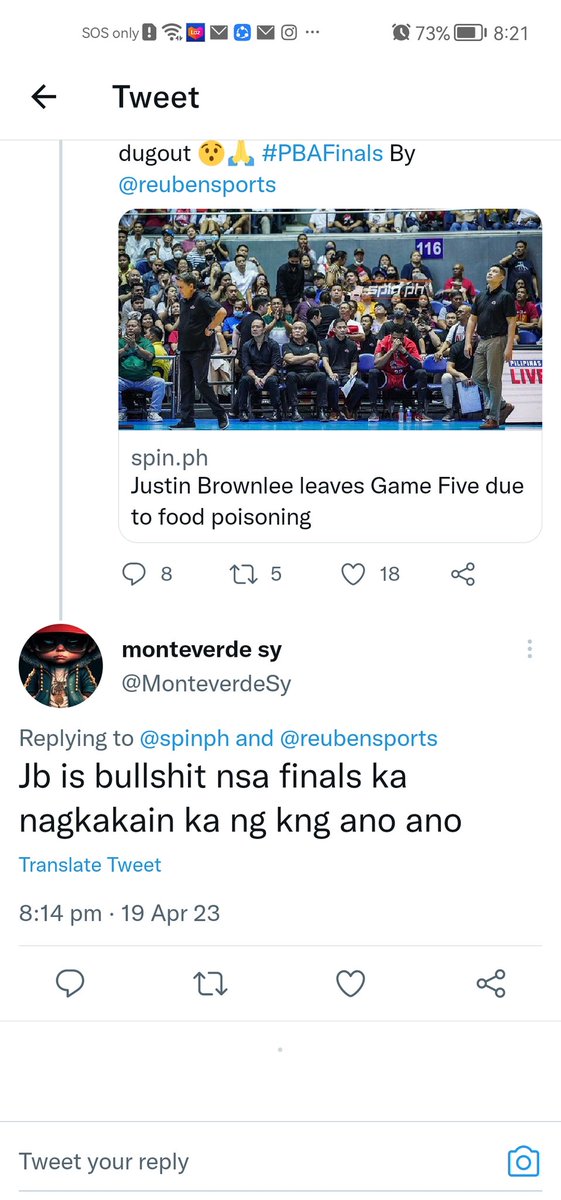 Nagkasakit na yung tao may ganito pang comment👎Get well soon Justin Brownlee #bouncebackGinebra  #game7  @GinebraNation @GSM_JamshipsFam @the_NSD_Nation @barangayginebra