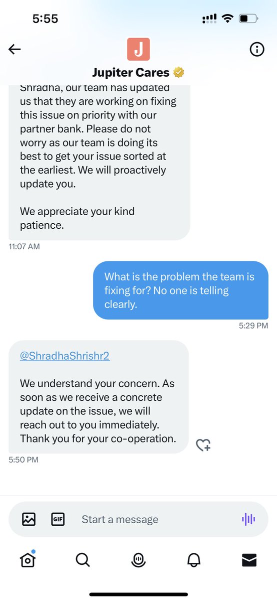 ShradhaShrishr2's tweet photo. @Jupiter_Cares @guptajiten Have a look at these auto DM replies. https://t.co/IBc7yDCT7T
