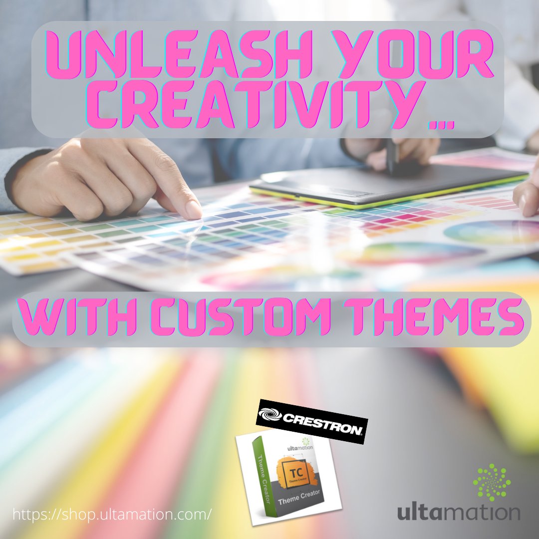 Ultamation's tweet image. Help make your @crestron UI stand out by customising a unique theme with Ultamation&apos;s Theme Creator ... &quot;Does what is says on the tin!&quot;.  buff.ly/2TOuCIE 
#crestron #ultamation #crestroncontrol #crestroncustom #homeautomation #smarthome