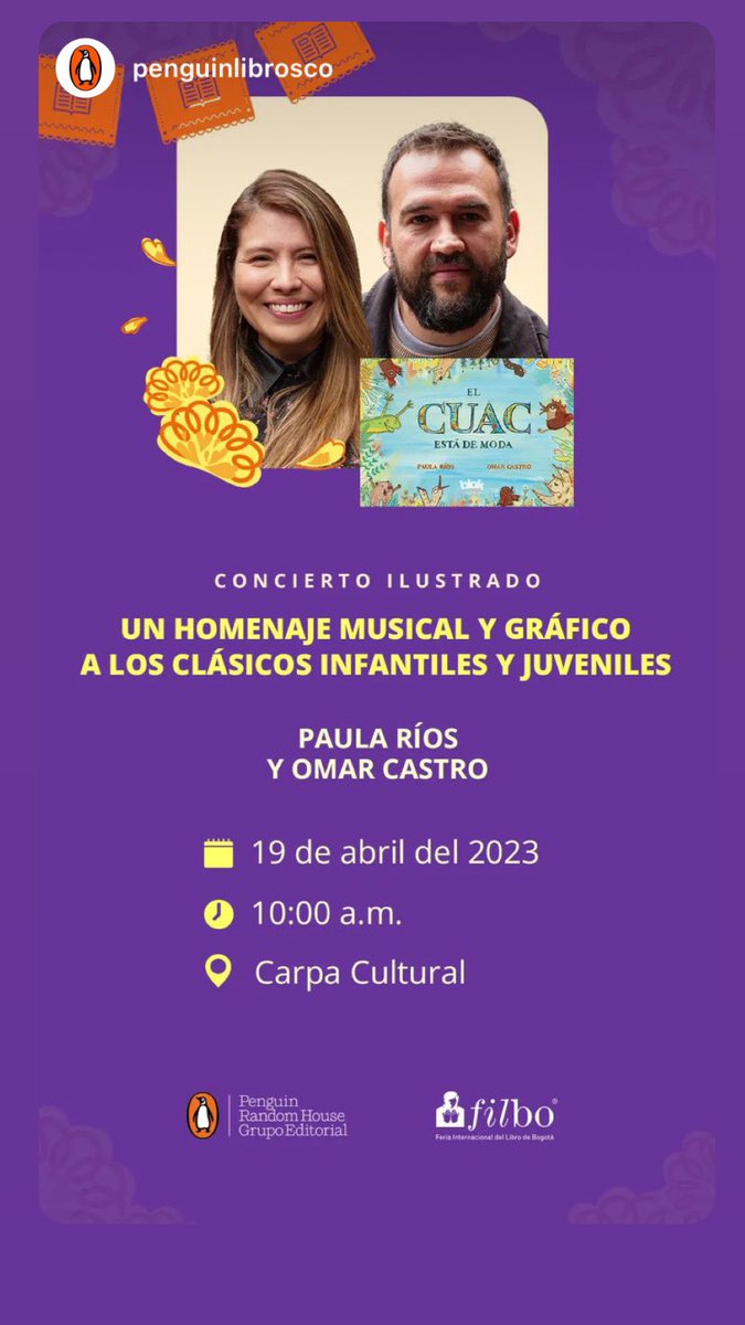 Emocionada de vivir esta Filbo 2023 como autora. Gracias <a href="/FILBogota/">FeriadelLibroBogotá</a> y <a href="/CamLibro/">Cámara Colombiana del Libro</a> por esta invitación para homenajear los libros infantiles con música, juegos y canciones.