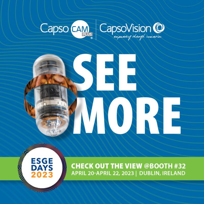 STEndoscopia's tweet photo. Mañana comienzan los #ESGEdays2023 en Dublín y nuestra marca representada @CapsoVision estará presente en el 𝗦𝘁𝗮𝗻𝗱 𝟯𝟮 con la Cápsula Endoscópica #CapsoCamPlus.
#STEndoscopia #CapsoVision #CapsoCam #ESGE #ESGEDays #capsuleendoscopy #gastroenterology #endoscopia #endoscopy https://t.co/XwCRxXFmdg