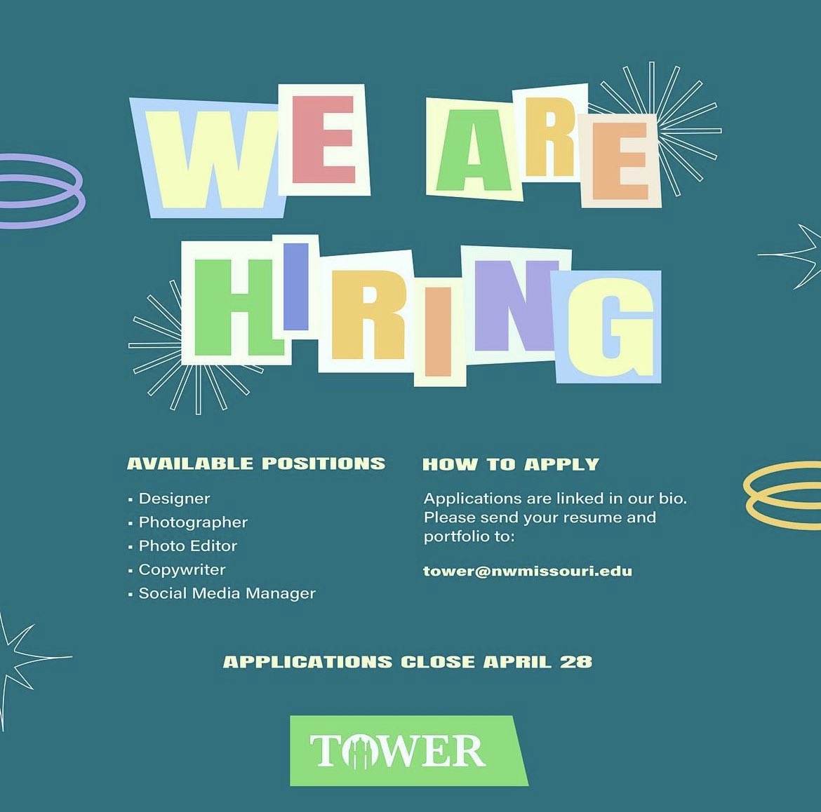 It’s that time! We’re hiring for the Fall 2023 semester!! Applications are open now til the end of the semester and will reopen when we return in August! Be apart of an award-winning, inspirational, fun and caring staff! Follow the link in our bio.
#thisisnorthwest #oabaab