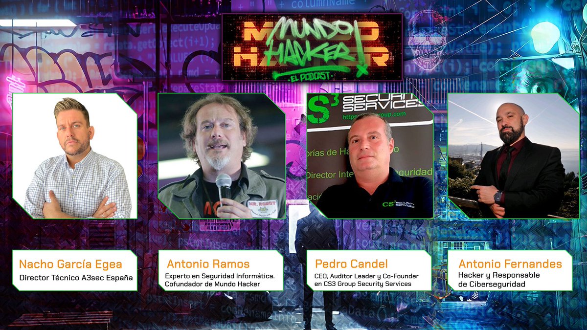Mañana en #MundoHackerDay estrenamos proyecto!!! Episodio 0 de #MundoHackerPodcast con <a href="/NN2ed_s4ur0n/">[NN2ed] s4ur0n</a> <a href="/afernandesvigo/">Antonio Fernandes</a> Antonio Ramos y @nachogarciaejea Nos vemos a las 20:00!! #ciberseguridad #somociberseguridad