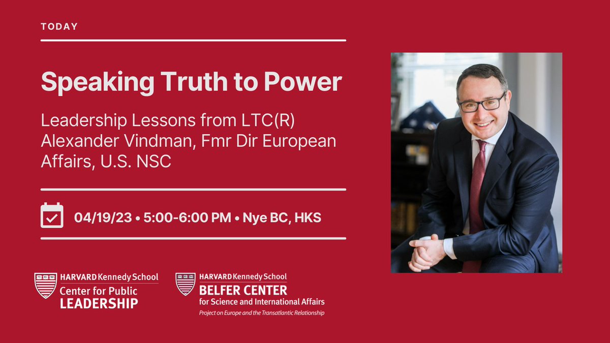 HarvardCPL's tweet photo. TODAY ‼ Join @HarvardCPL for a conversation with Hauser Leader LTC(R) @AVindman, former Director for #EuropeanAffairs for the US #NationalSecurity Council.  This event is co-sponsored by @Harvard_Europe &amp; @futurediplomacy at @BelferCenter 

RSVP 👇
https://t.co/QkStIkj8Kx https://t.co/VIyZIn1qso