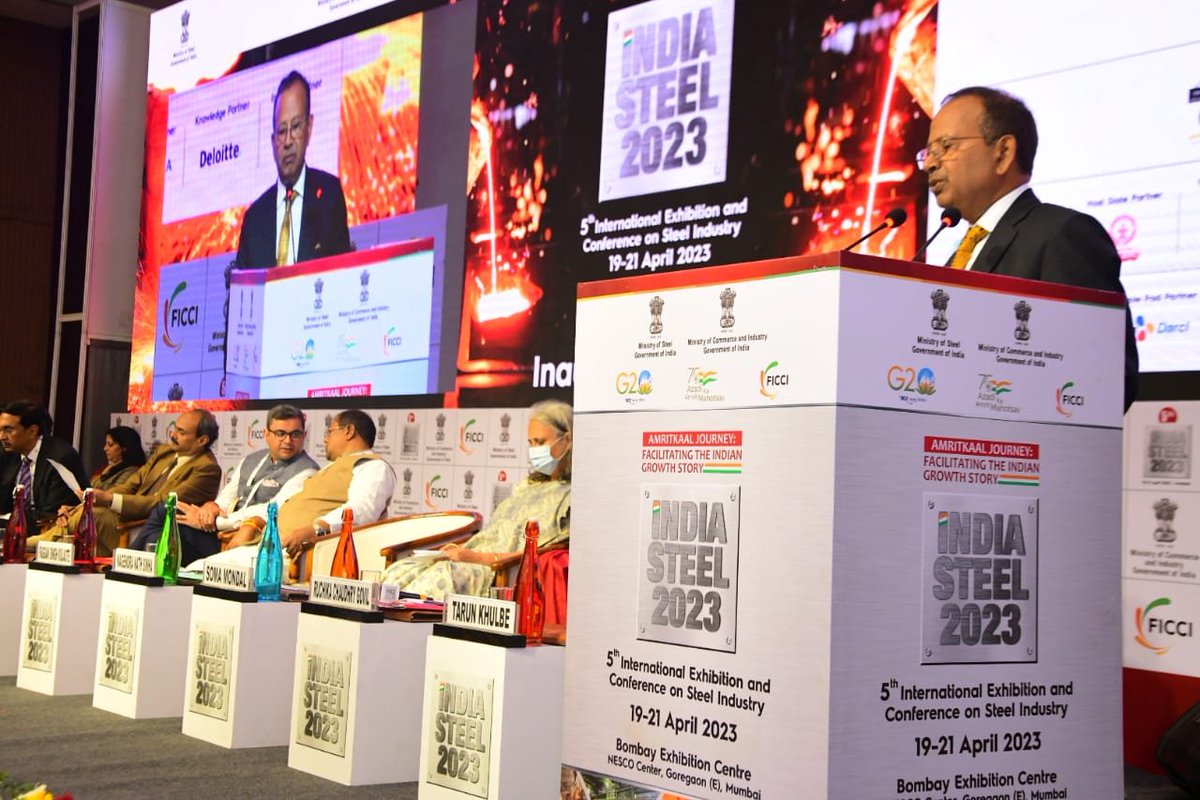 PIBMumbai's tweet image. India has had a long history of steel-making. The steel-makers of the country have a huge role to play in the Amrit Kaal to meet the aspirations of the people for economic growth and social progress. - Secretary @SteelMinIndia,Nagendra Nath Sinha
#IndiaSteel2023 
@indiasteelexpo