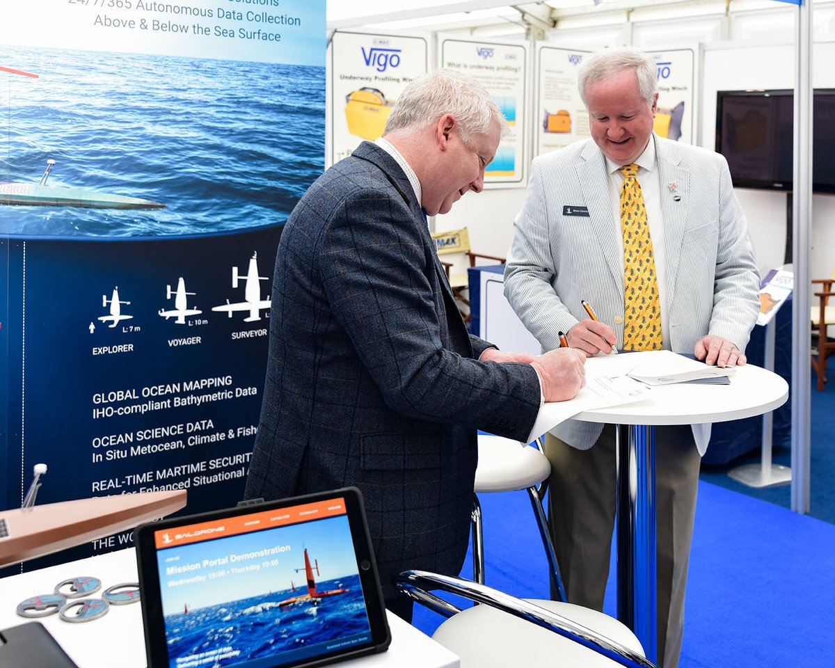 saildrone's tweet image. Today at @OceanBusiness: Saildrone and @seabed2030 sign an MOU to work together to advance ocean mapping in support of the United Nations Decade of Ocean Science for Sustainable Development. 🤝🎉 #oceanbiz @Oceanbuzz #oceanbuzz Read more: saildrone.com/news/seabed-20…
