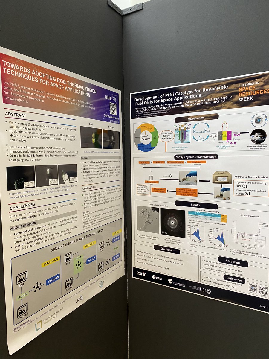Some great examples from the poster session at the #SpaceResWeek 2023 currently taking place in #Luxembourg 

#Space #spaceresources #ISRU #ResearchLuxembourg