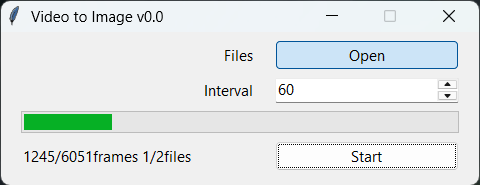 miyaryo1212's tweet image. 今日作ったソフト
動画から任意の間隔で画像を切り出すもの
処理はcv2でGUIはTkinterを使用
例に倣って (?) RAMを700MBぐらい使うせいであんまり気軽に配布できないから実質自分用
欲しい人がいるようならGitHubにあげようかな
#Python #Tkinter