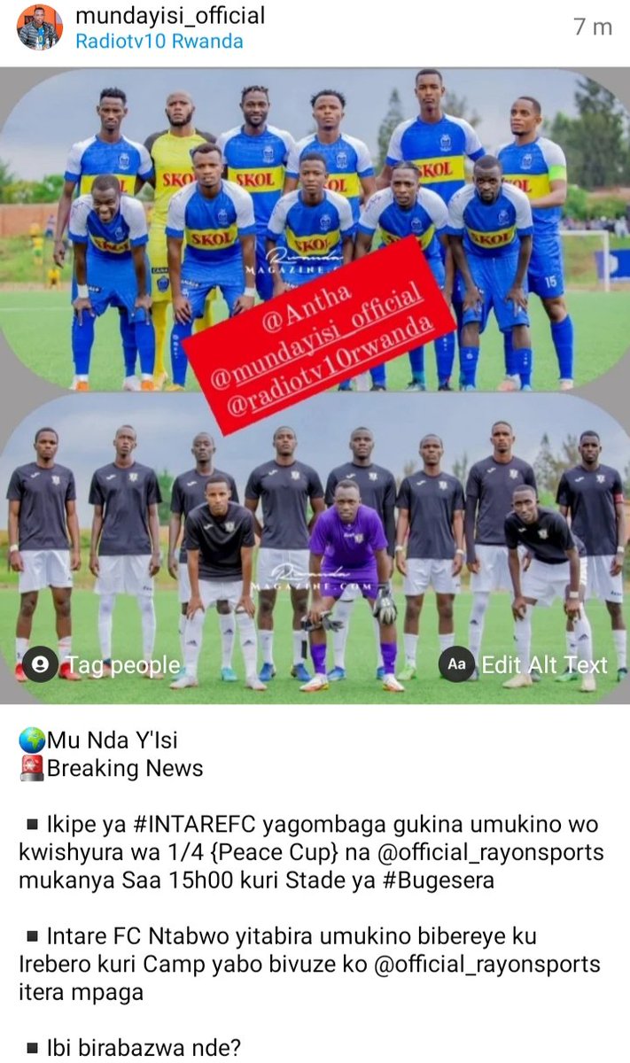 AntaMucyo's tweet photo. ๐Mu Nda Y'Isi
๐จBreaking News
#INTAREFC yagombaga gukina umukino wo kwishyura wa 1/4 na @rayon_sports mukanya Saa 15h00 kuri Stade ya #Bugesera
โช๏ธIntare FC Ntabwo yitabira umukino bibereye ku Irebero kuri Camp yabo bivuze ko
@rayon_sports itera mpaga
Birabwazwa nde? https://t.co/0bl82fwsq4