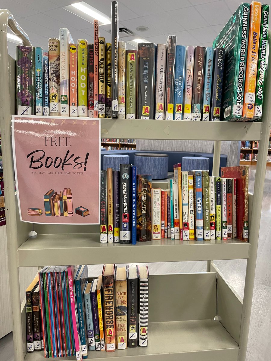 SEMS Media Center--This cart has free books that students may take home with them to keep.