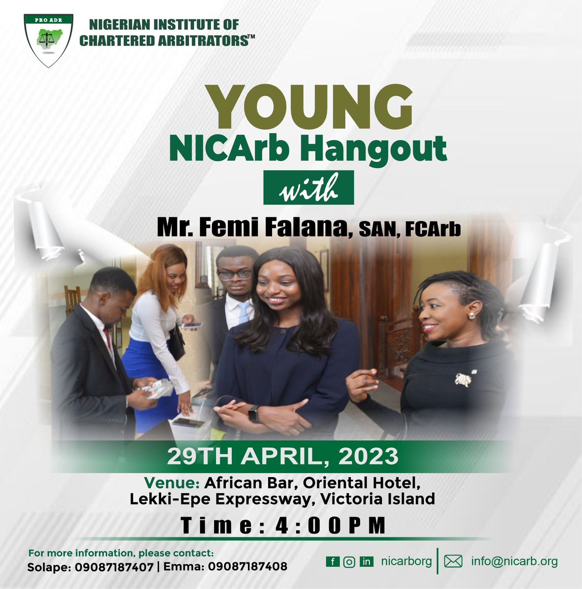 NICArbOrg's tweet photo. It’s time to chill with the big boys! 🤩
Join us at the Young NICARB Hangout this April.
Registration link in bio.
#youngarbitrators #hangout #adr #arbitration #youngnicarb https://t.co/6k5E6RK33N