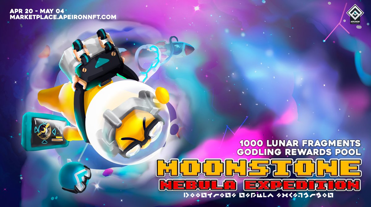 ApeironNFT's tweet photo. 🫡Get your Planets and Apostles ready!
🌒The Moonstone Nebula Expedition is coming!
🎮You'll be needing'em Solar and Luna Fragments for the coming #skillmint
🧐Details incoming in tomorrow's medium! Stay tuned~
https://t.co/j5RyOEty9y https://t.co/zEstjIffiF