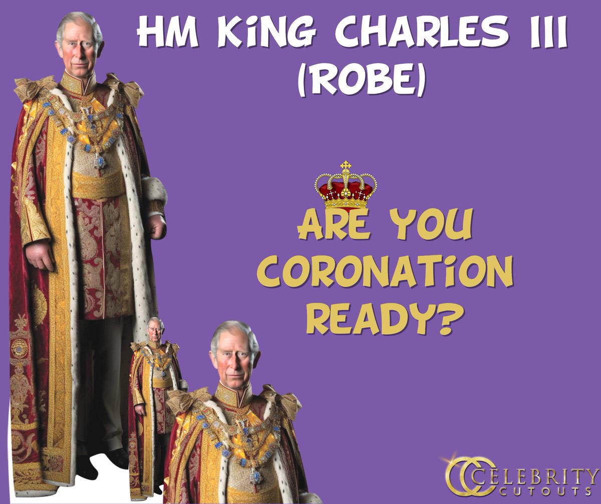 CelebrityCutout's tweet image. Are you #Coronation ready?
Check out our #NEW #HMKingCharlesIII over on our website.
Use code twitter10 for 10% off 🙂  

celebrity-cutouts.co.uk/shop/celebrity…