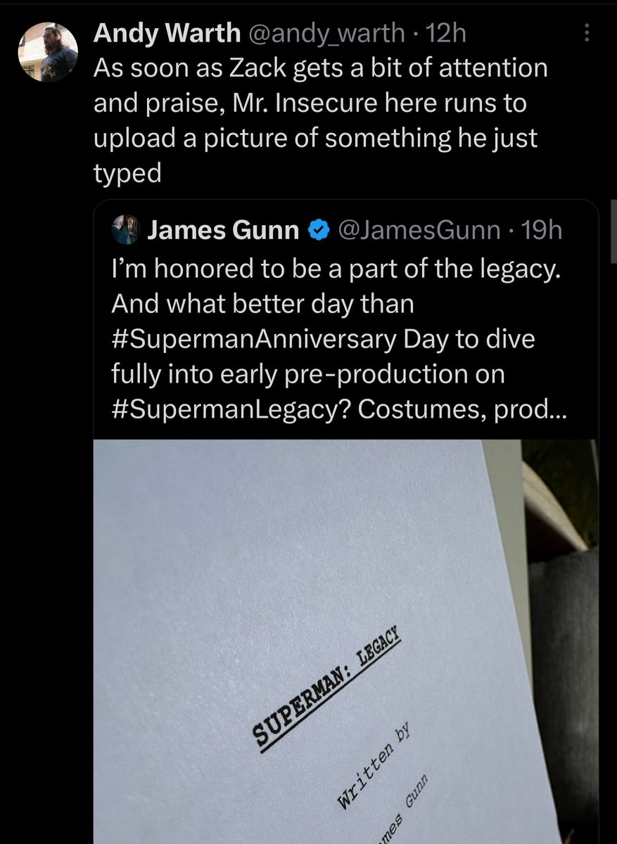 Chief Bock on Twitter "James Gunn just doing his job makes these mfs