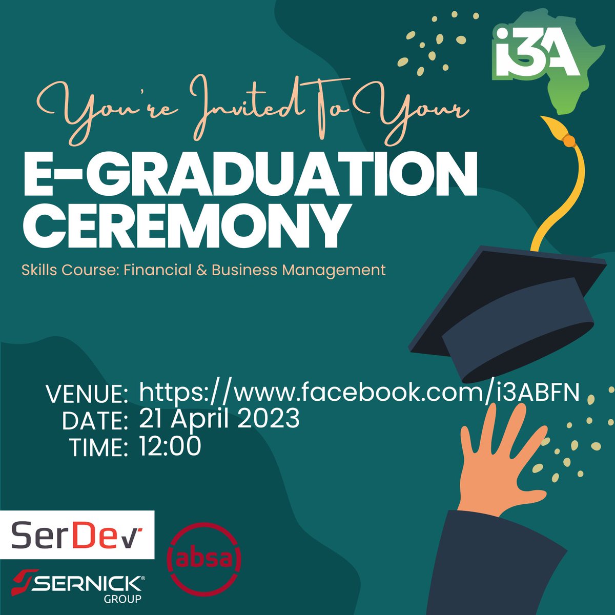 You are invited to a live-streaming of the SerDev and ABSA Graduation on Friday, 21st of April, at 12:00! 👇