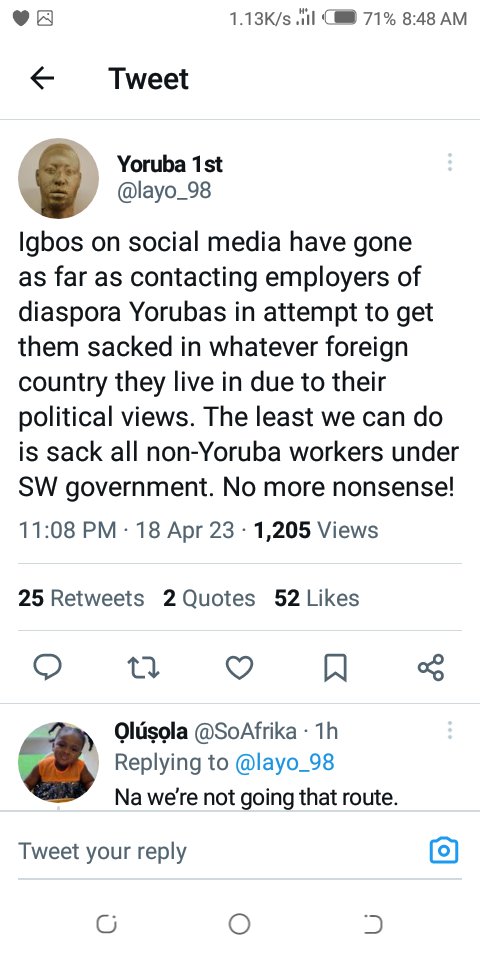 Ada_di_ora_mma's tweet image. Rhetorics like this have resulted in the killings of Igbos in the past. Fail to read history, it will keep repeating itself.

Igbos are taking over all the government jobs.

Igbos are taking over the markets.

Igbos are buying all their lands.

Etc

#TimeToGoHome