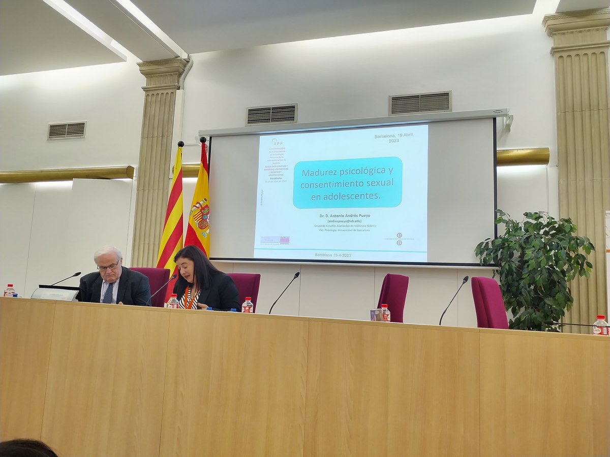 Mila Del Campo❤️🤎 (@miladelcampo) on Twitter photo Conferencia Inaugural a cargo del Dr. D. Antonio Andrés Pueyo, referente nacional e internacional en diversos ámbitos de la Psic. Jurídica y Forense y gran amigo de <a href="/APsiForenses/">Asoc. de Psicología Forense</a> que nos hablará de la madurez psicológica y capacidad de consentimiento sexual.
<a href="/IPForense/">Institut de Psicologia Forense</a> <a href="/GEAV_UB/">GEAV</a> Conferencia Inaugural a cargo del Dr. D. Antonio Andrés Pueyo, referente nacional e internacional en diversos ámbitos de la Psic. Jurídica y Forense y gran amigo de <a href="/APsiForenses/">Asoc. de Psicología Forense</a> que nos hablará de la madurez psicológica y capacidad de consentimiento sexual.
<a href="/IPForense/">Institut de Psicologia Forense</a> <a href="/GEAV_UB/">GEAV</a>