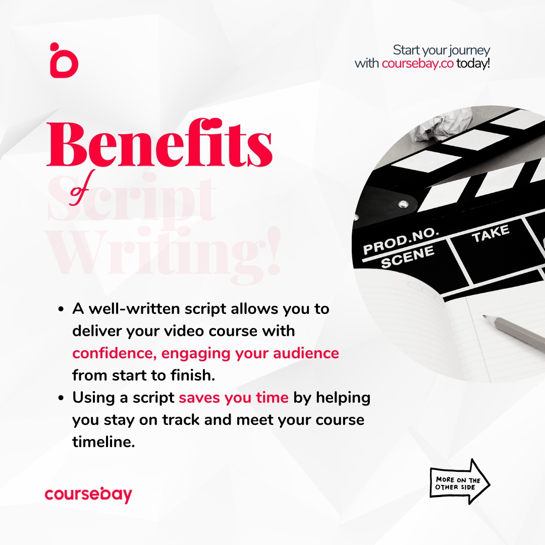coursebay's tweet photo. Say goodbye to endless re-takes and engage your audience like never before! 📝💪
Click the link in our bio to join the https://t.co/pxZFa7PL8R community for free today!
#businessowner #script #visitusatcoursebayco
#CourseCreation #videoscriptwriting #writer #scriptwriter https://t.co/vyqsOuNJvK