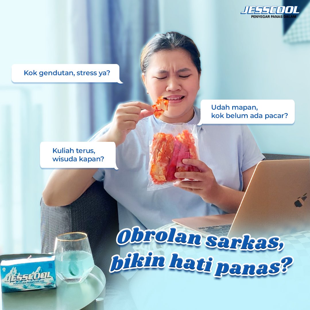 JessCool_ID's tweet photo. Udah siap denger obrolan sakras pas kumpul Lebaran belom?😝

Tenang dulu Jesscoolers! Biar gak panas, sediain Jesscool aja! Supaya dinginnya sampe ke hati😎 Kandungan Chicory Root dan Ekstrak Thymenya #BeneranBikinCool 😎 Jadi, tenggorokan cool, hati juga cool 👍🏻 https://t.co/0kM1hoB9T7