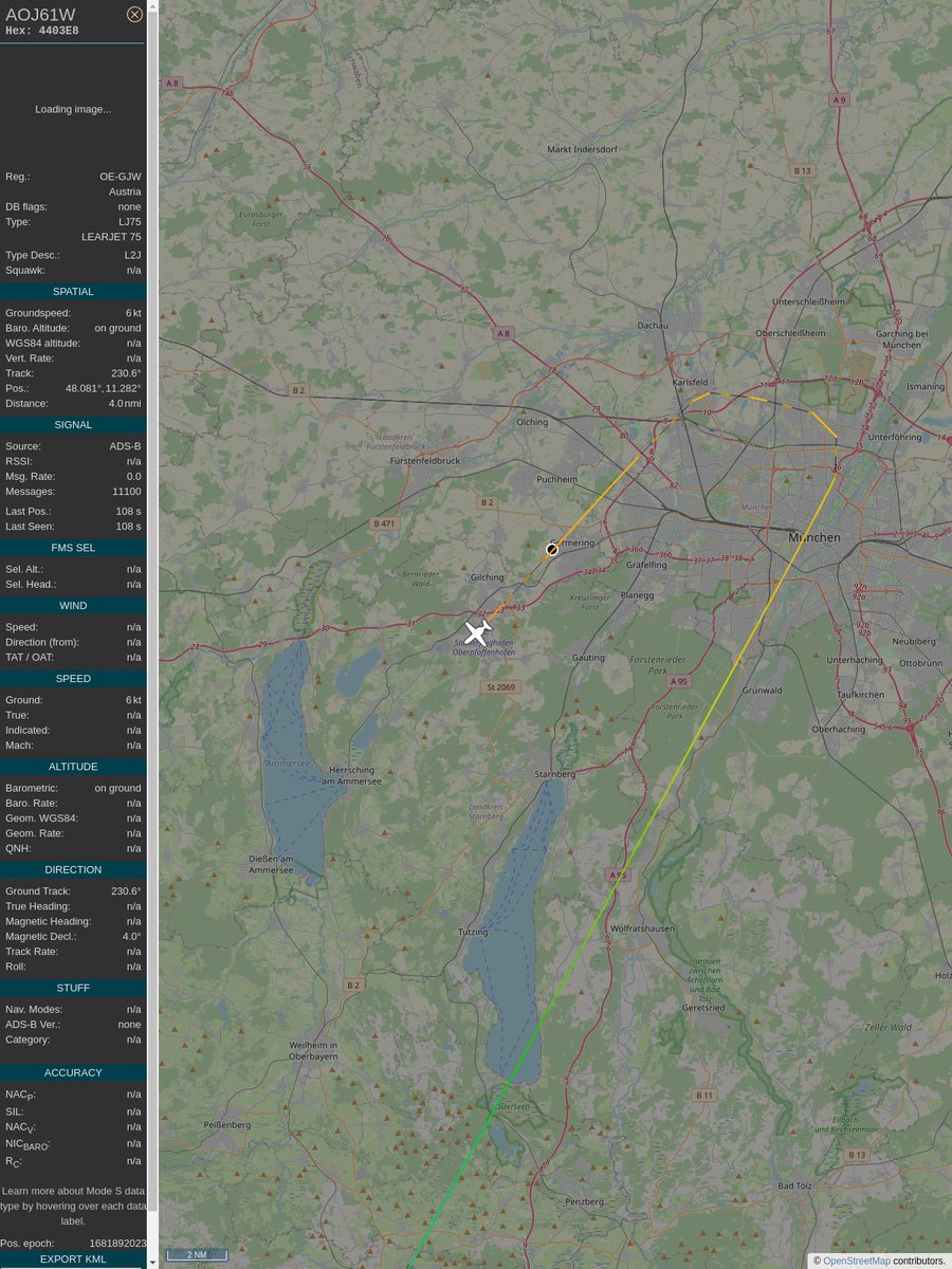 AboveEDMO's tweet image. ICAO: 4403E8
Flt: AOJ61W #AvconJet
First seen: 2023/04/19 10:11:17
Min Alt: 1800 ft MSL
Min Dist: 0.69 nm

#planefence #adsb - docker:kx1t/planefence
globe.adsbexchange.com/?icao=4403e8