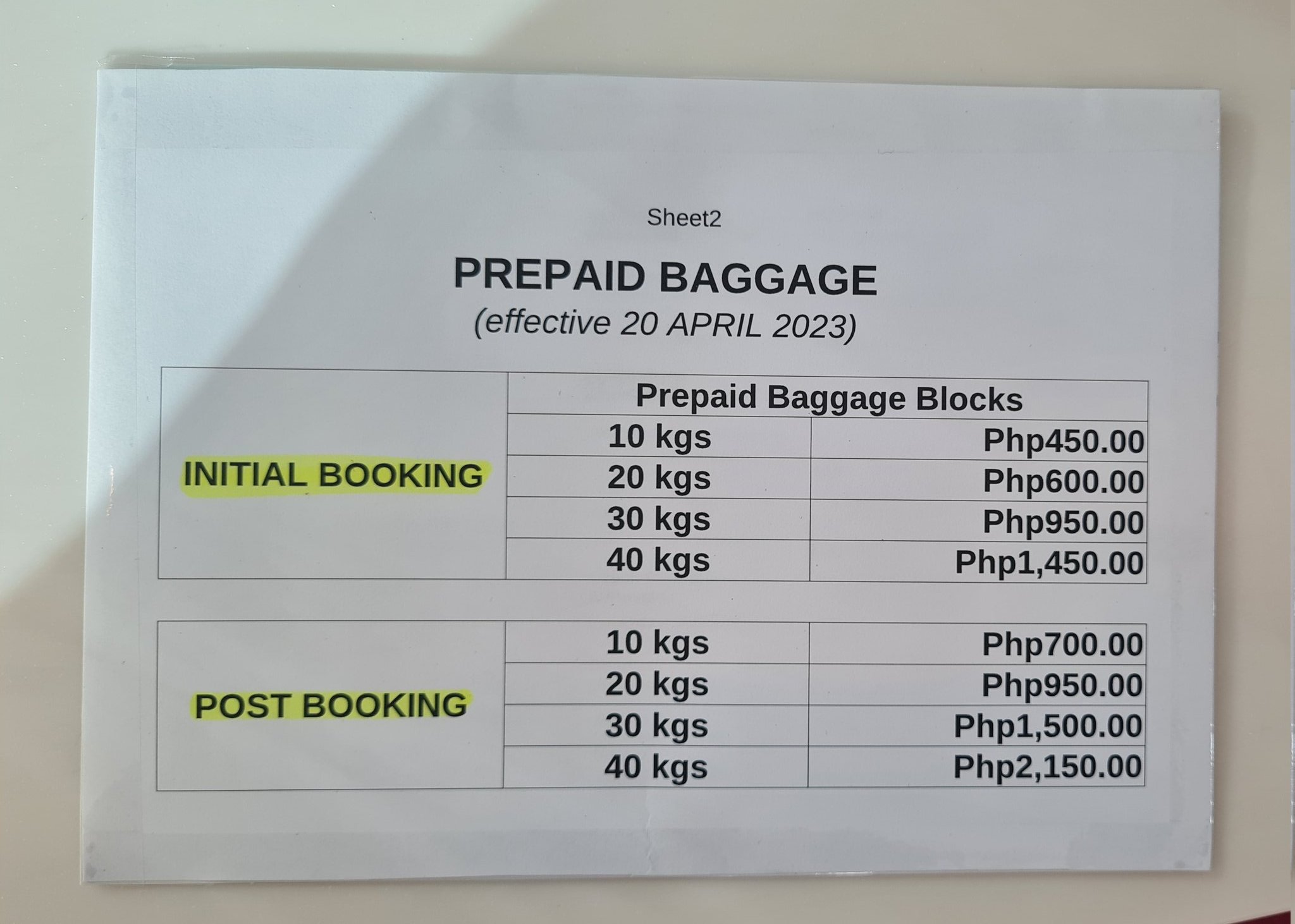 Baggage price pal sale