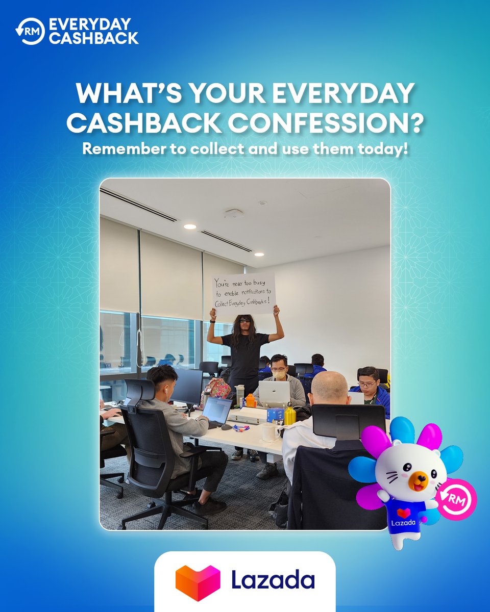LazadaMY's tweet image. Still haven’t collected your everyday cashback yet? We think you should if you want to save big on your next purchase! Open your Lazada app and start collecting them now!💰

lzd.co/LazadaEveryday…

#LazadaMY #LazadaEverydayCashback #SignGuy