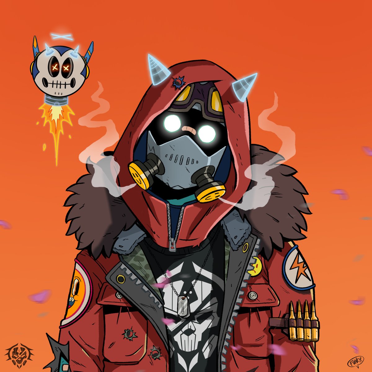 Funky_Platypus's tweet photo. GM!✨

My 💀@TaiyoRebels collab piece will be up for auction on friday!  Check on their profile for the auction update!

Have a beautiful day and LFG! ⚡️

🔥💀🔥 https://t.co/FEuyBuqpJ3