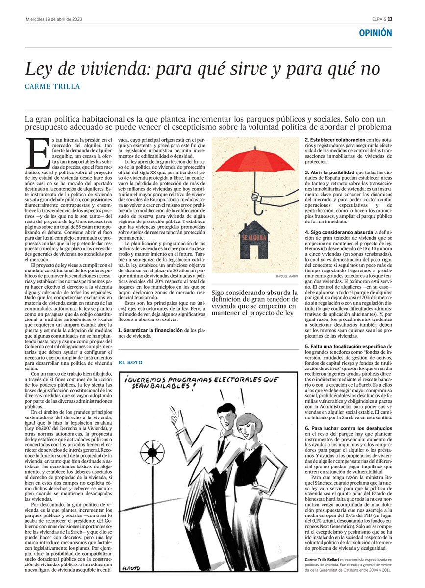 Per a què serveix i per a què no una llei d'habitatge.
La Carme Trilla, Presidenta d'<a href="/habitat_3/">Fundació Hàbitat3</a>, ens ho explica.