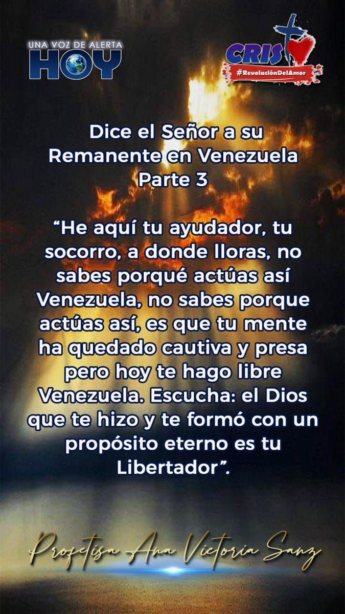 omarnieves98233's tweet photo. #19abr
#GritoDeLibertadACristo
#RevoluciónDelAmor
#profecíasdeanavictoriasanz https://t.co/1ULQBlpufs