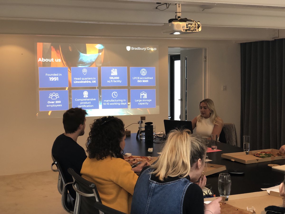 Our Internal Specifier, Georgia Burton travelled to London yesterday to deliver our 'Design & Specification of Steel Security Doors' CPD to the team at @Hollawaystudio.

Interested in to arranging a personal CPD for you and/or your team? Get in touch at bradbury-group.com/contact-us/