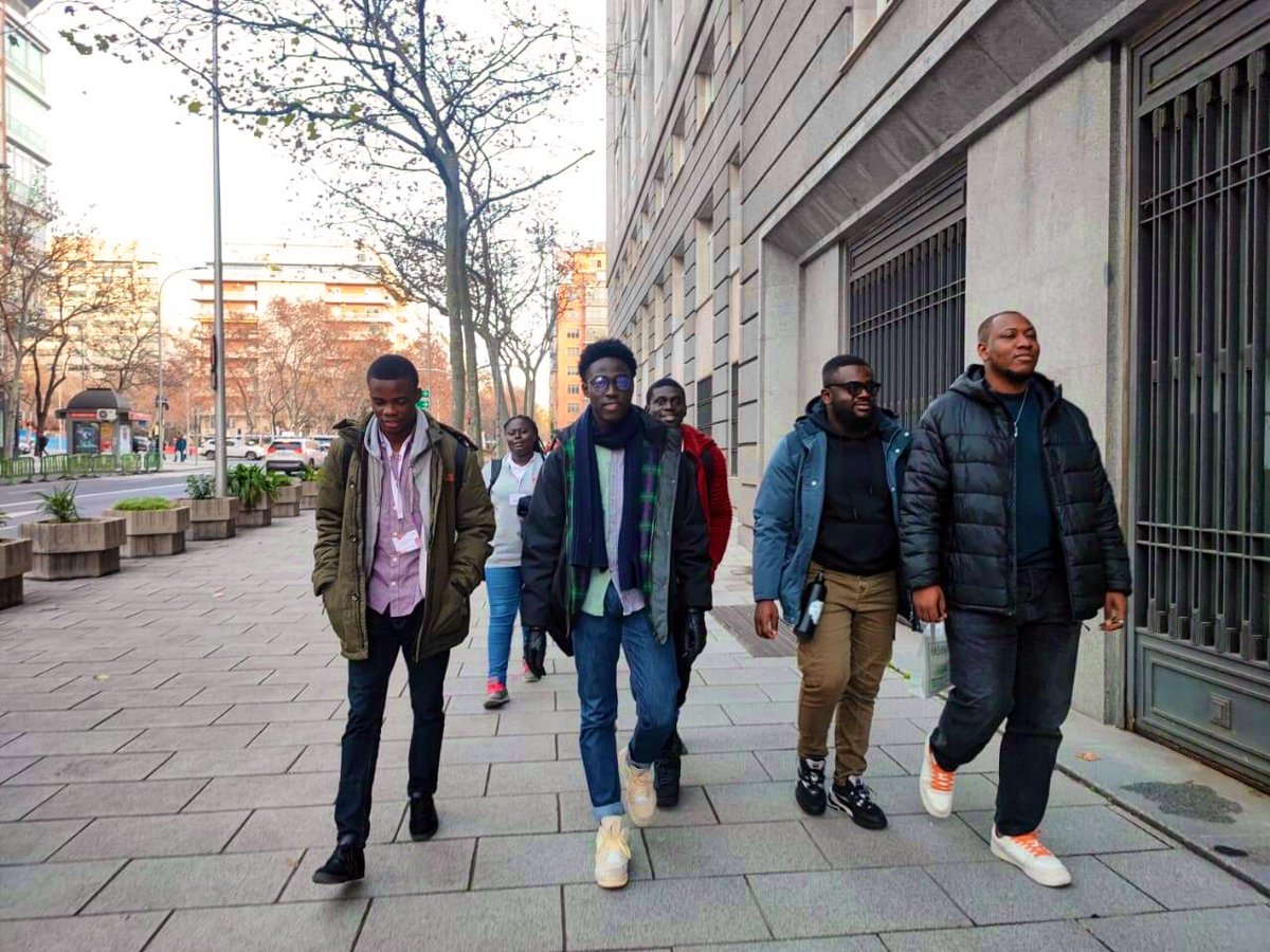 Thevokofficial's tweet photo. The KNUST Debate Society in Madrid, Spain 🇪🇸  after defeating Harvard, Yale, Cambridge, Durham, Monash, and the University of Toronto to the finals, representing the African Continent at the Finals and taking Second Place[2nd] at the WUDC 2023🌟🌟🌟 https://t.co/P2AgqEw2GG