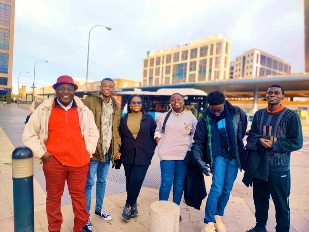 Thevokofficial's tweet photo. The KNUST Debate Society in Madrid, Spain 🇪🇸  after defeating Harvard, Yale, Cambridge, Durham, Monash, and the University of Toronto to the finals, representing the African Continent at the Finals and taking Second Place[2nd] at the WUDC 2023🌟🌟🌟 https://t.co/P2AgqEw2GG