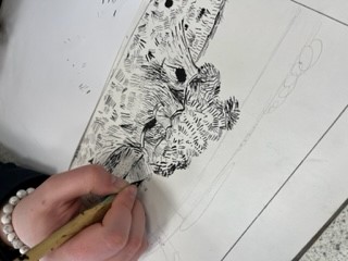 AvantifieldsArt's tweet photo. Yr10 @AvantiFields Art students working in the style of Van Gogh's mark making techniques this week &amp; trying out dip pens... which can be a little tricky! Great work so far Yr10 #VanGogh #drawing #ink #art #Practice https://t.co/y1YNbhtnA4