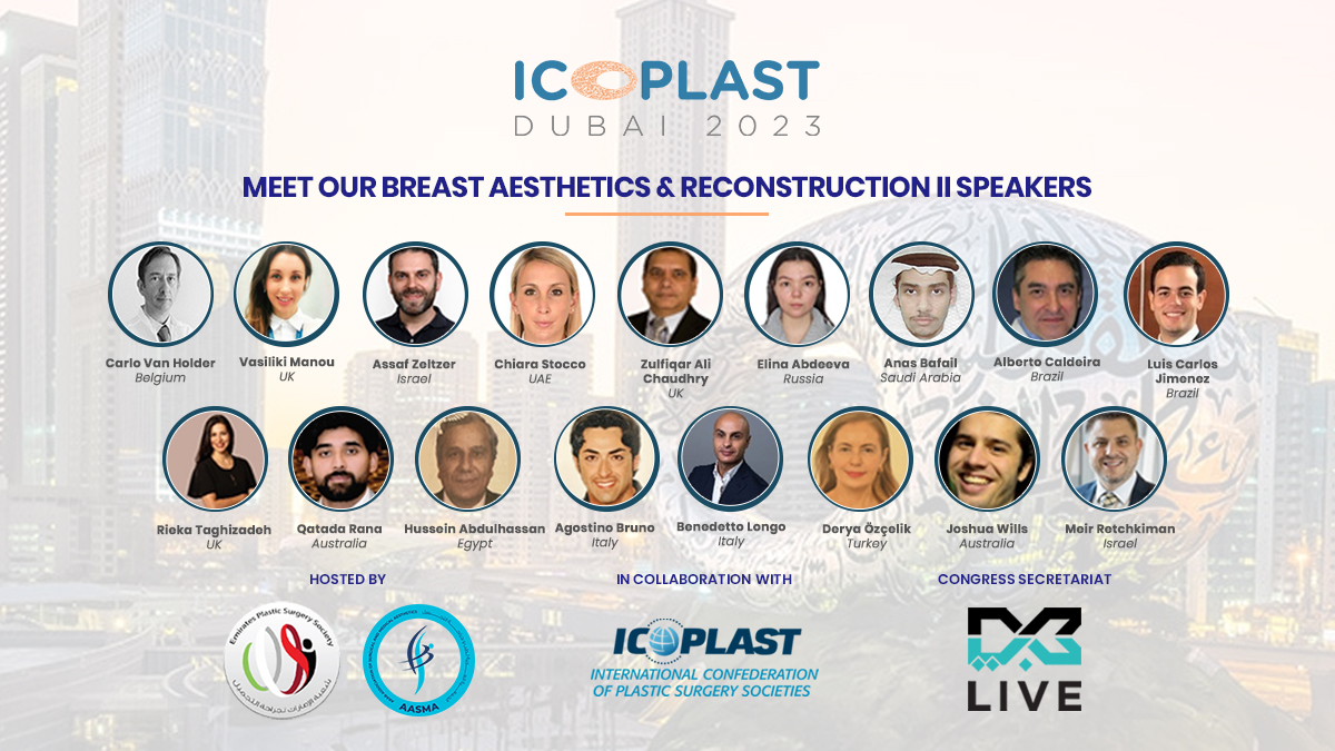 Get ready for an insightful conversation on Breast Aesthetics &amp; Reconstruction at the #icoplast2023! Our expert speakers are here to share their knowledge and answer your questions. Join us now!

registrations.dxblive.com/CommunityPorta…

#plasticsurgery #aesthetics #dubaiplasticsurgerymeeting